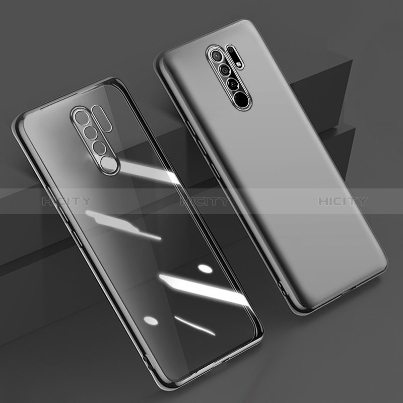 Custodia Silicone Trasparente Ultra Sottile Cover Morbida H01 per Xiaomi Redmi 9 Nero