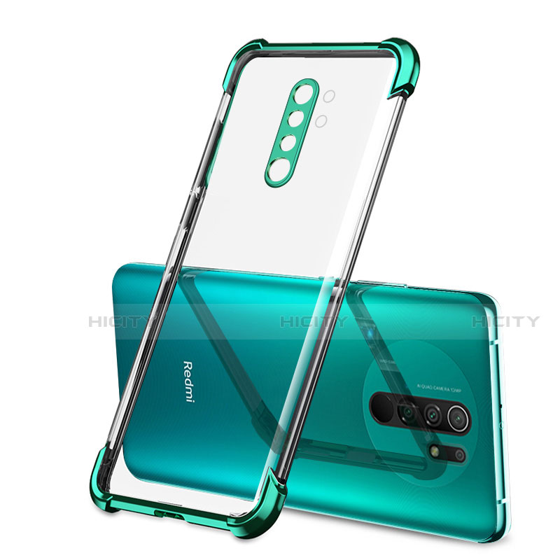 Custodia Silicone Trasparente Ultra Sottile Cover Morbida H01 per Xiaomi Redmi 9 Prime India Verde