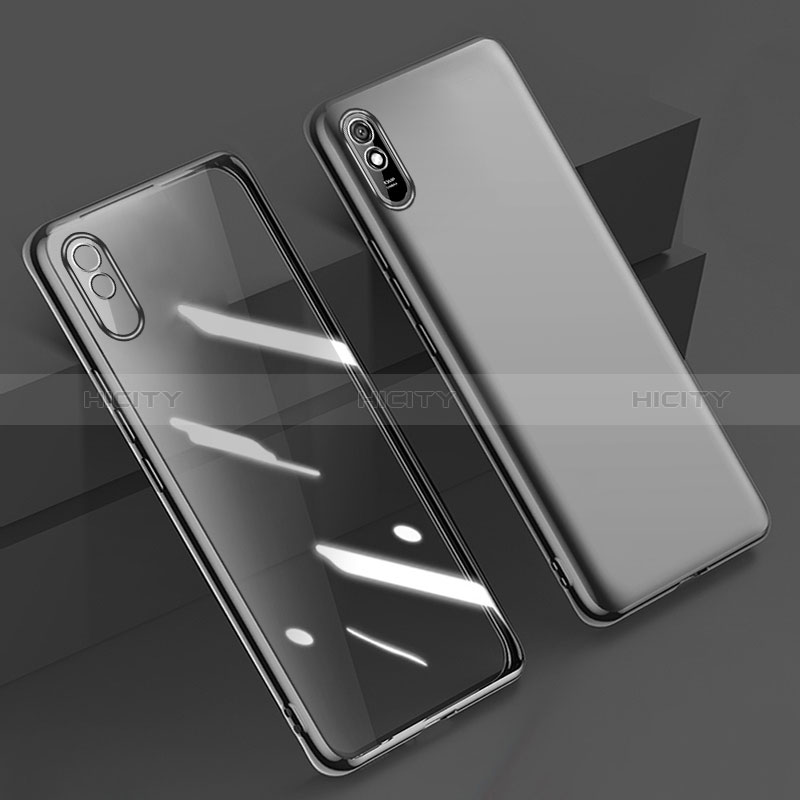 Custodia Silicone Trasparente Ultra Sottile Cover Morbida H01 per Xiaomi Redmi 9AT Nero