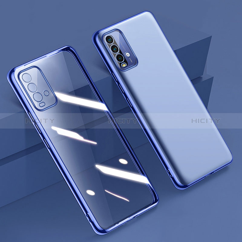 Custodia Silicone Trasparente Ultra Sottile Cover Morbida H01 per Xiaomi Redmi 9T 4G Blu