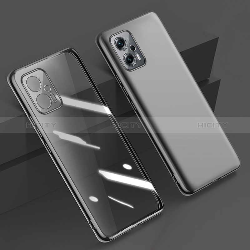 Custodia Silicone Trasparente Ultra Sottile Cover Morbida H01 per Xiaomi Redmi Note 11T Pro 5G Nero