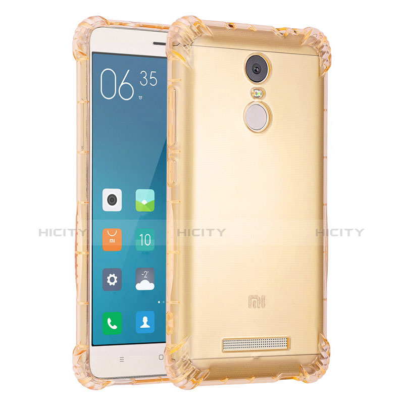 Custodia Silicone Trasparente Ultra Sottile Cover Morbida H01 per Xiaomi Redmi Note 3 MediaTek Oro