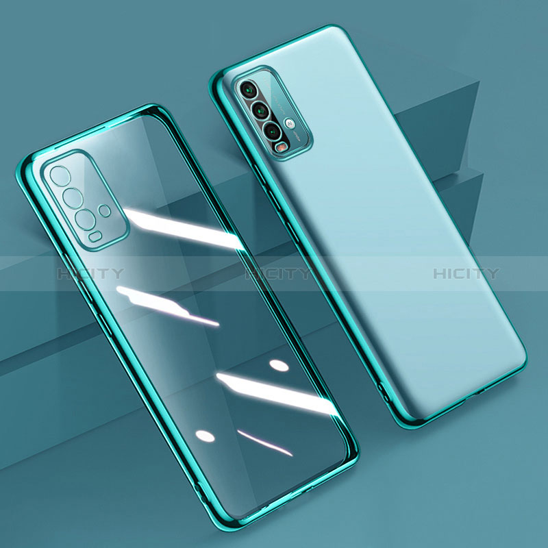 Custodia Silicone Trasparente Ultra Sottile Cover Morbida H01 per Xiaomi Redmi Note 9 4G Verde