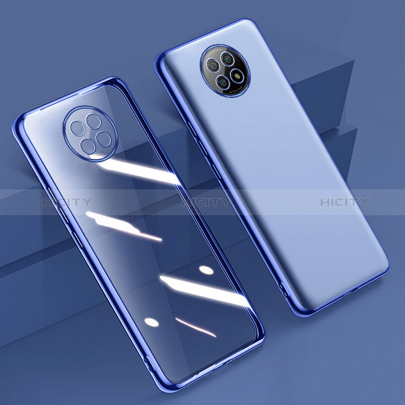 Custodia Silicone Trasparente Ultra Sottile Cover Morbida H01 per Xiaomi Redmi Note 9 5G Blu