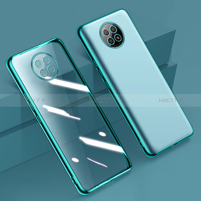 Custodia Silicone Trasparente Ultra Sottile Cover Morbida H01 per Xiaomi Redmi Note 9 5G Verde