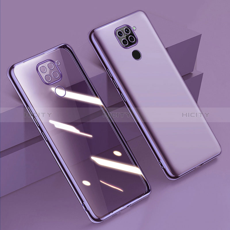 Custodia Silicone Trasparente Ultra Sottile Cover Morbida H01 per Xiaomi Redmi Note 9 Viola