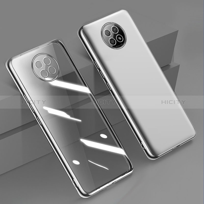 Custodia Silicone Trasparente Ultra Sottile Cover Morbida H01 per Xiaomi Redmi Note 9T 5G Argento