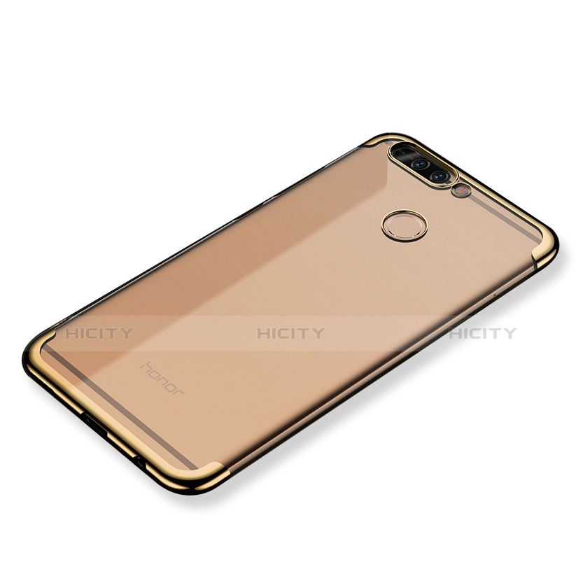 Custodia Silicone Trasparente Ultra Sottile Cover Morbida H02 per Huawei Honor 8 Pro Oro