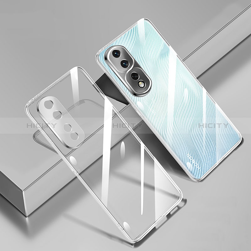 Custodia Silicone Trasparente Ultra Sottile Cover Morbida H02 per Huawei Honor 80 Pro Flat 5G Argento