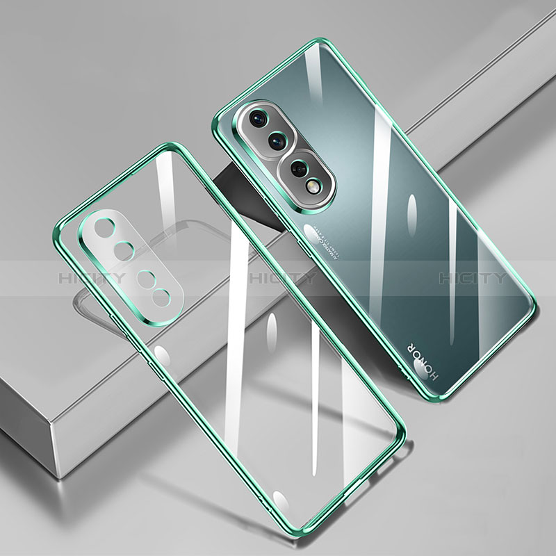 Custodia Silicone Trasparente Ultra Sottile Cover Morbida H02 per Huawei Honor 80 Pro Flat 5G Verde