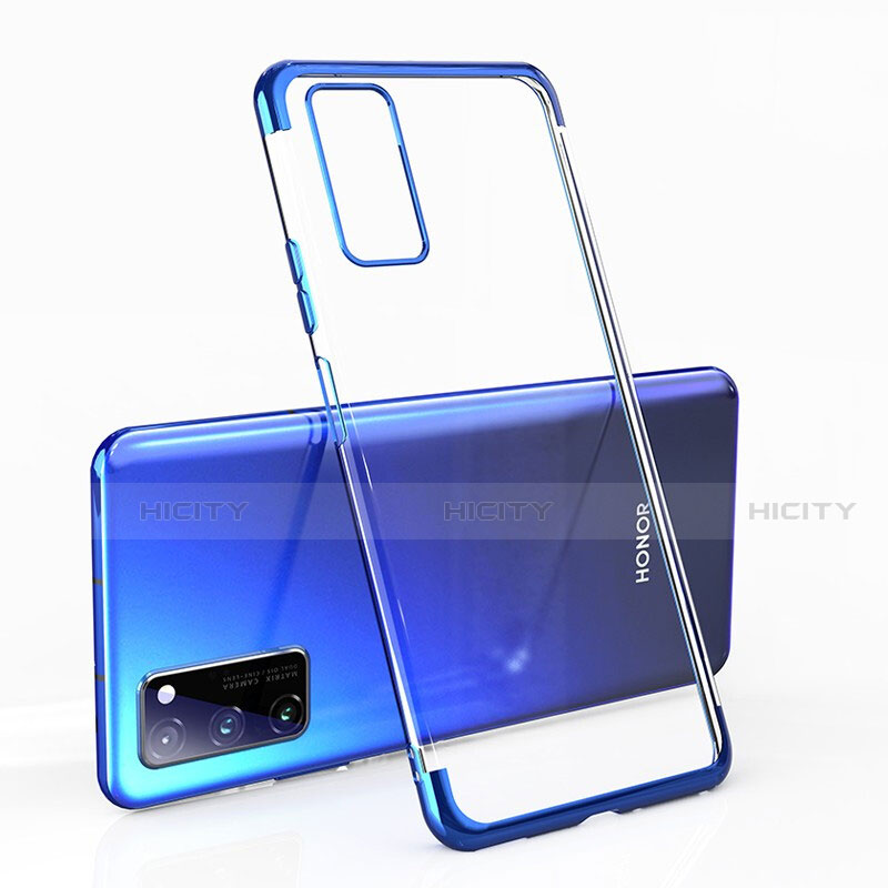 Custodia Silicone Trasparente Ultra Sottile Cover Morbida H02 per Huawei Honor View 30 5G Blu