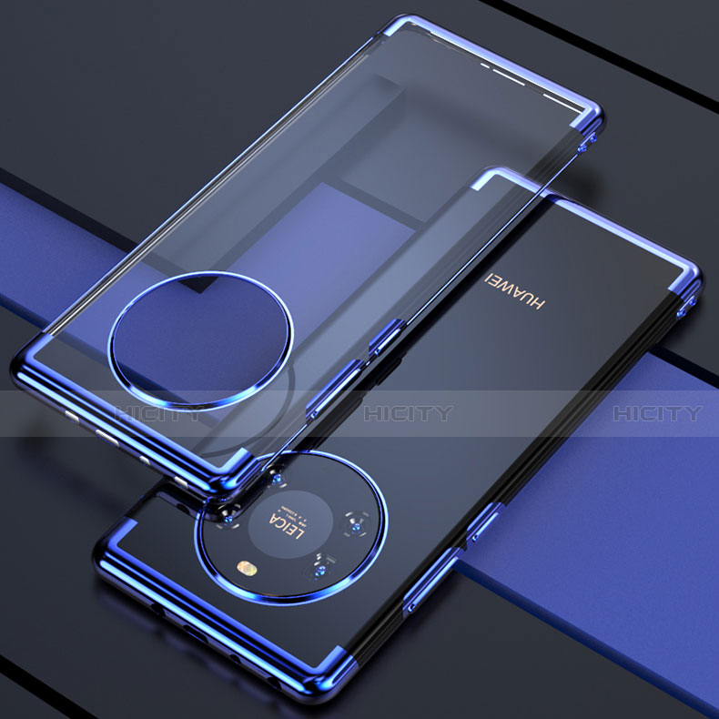 Custodia Silicone Trasparente Ultra Sottile Cover Morbida H02 per Huawei Mate 40E 4G Blu