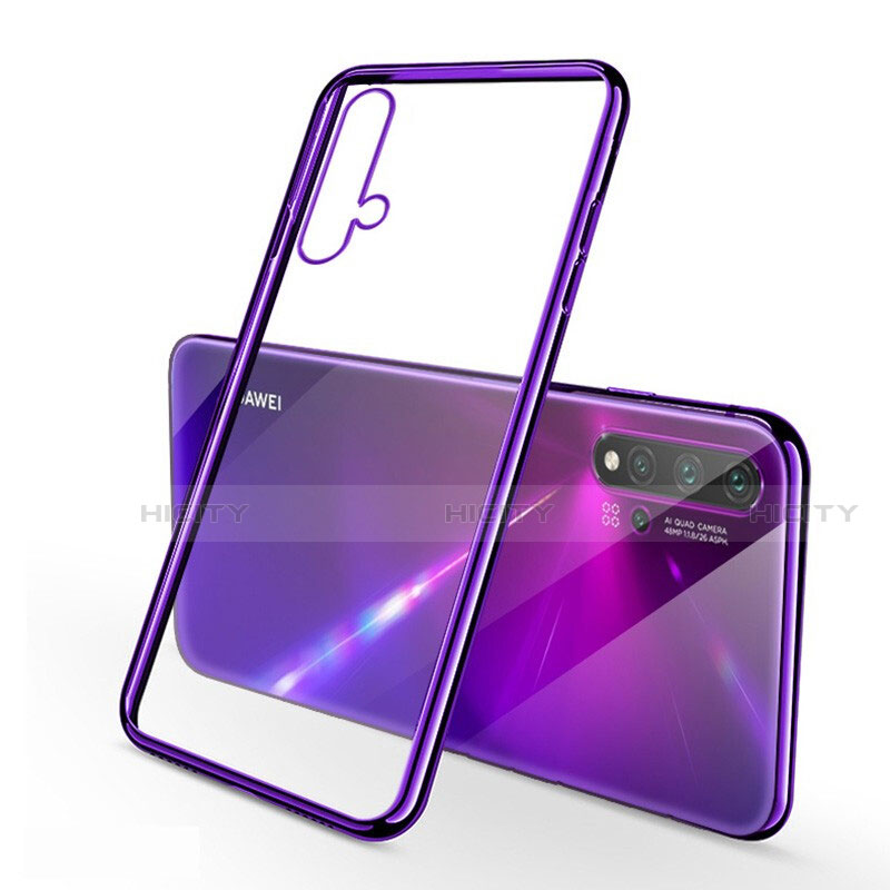 Custodia Silicone Trasparente Ultra Sottile Cover Morbida H02 per Huawei Nova 5 Viola