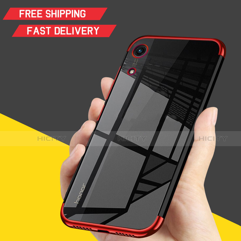 Custodia Silicone Trasparente Ultra Sottile Cover Morbida H02 per Huawei Y6 (2019) Rosso