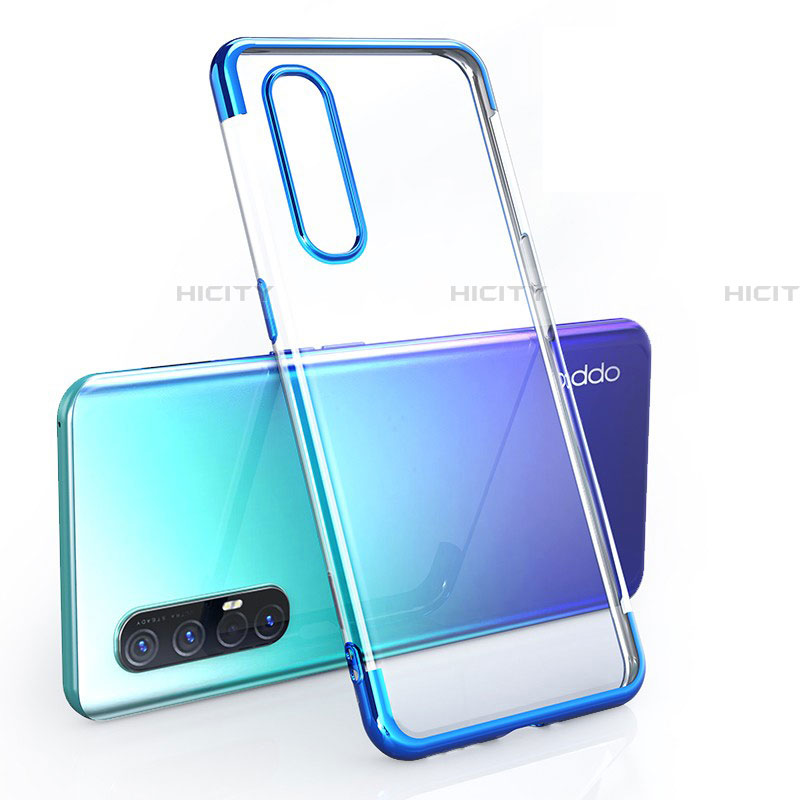 Custodia Silicone Trasparente Ultra Sottile Cover Morbida H02 per Oppo Find X2 Neo Blu