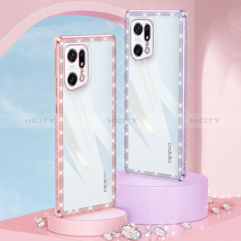 Custodia Silicone Trasparente Ultra Sottile Cover Morbida H02 per Oppo Find X5 5G