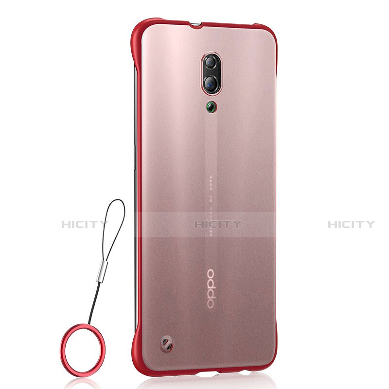 Custodia Silicone Trasparente Ultra Sottile Cover Morbida H02 per Oppo Reno Rosso