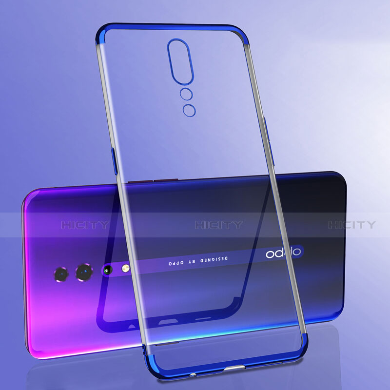 Custodia Silicone Trasparente Ultra Sottile Cover Morbida H02 per Oppo Reno Z Blu