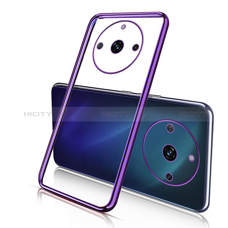 Custodia Silicone Trasparente Ultra Sottile Cover Morbida H02 per Realme 11 Pro 5G Viola