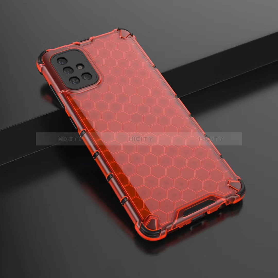 Custodia Silicone Trasparente Ultra Sottile Cover Morbida H02 per Samsung Galaxy A71 4G A715 Rosso