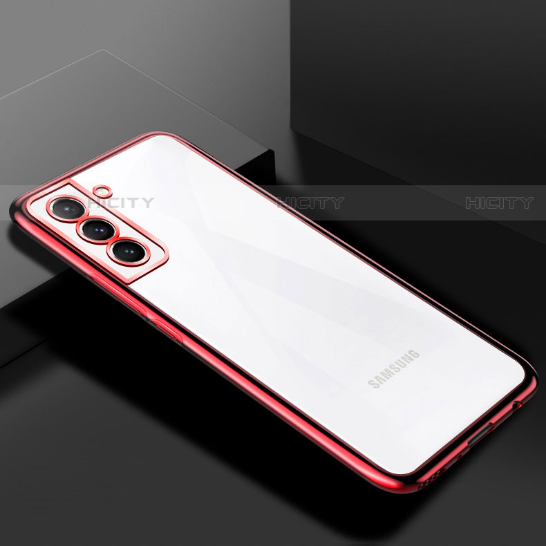 Custodia Silicone Trasparente Ultra Sottile Cover Morbida H02 per Samsung Galaxy S22 Plus 5G Rosso