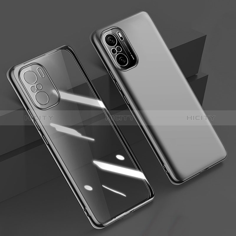 Custodia Silicone Trasparente Ultra Sottile Cover Morbida H02 per Xiaomi Poco F3 5G Nero