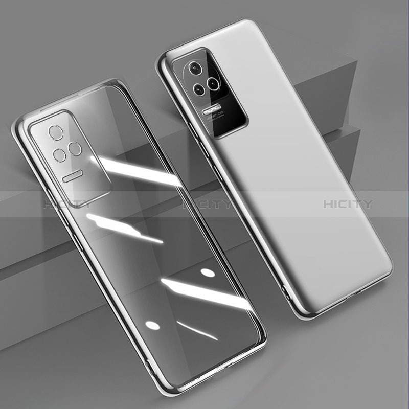 Custodia Silicone Trasparente Ultra Sottile Cover Morbida H02 per Xiaomi Poco F4 5G Argento