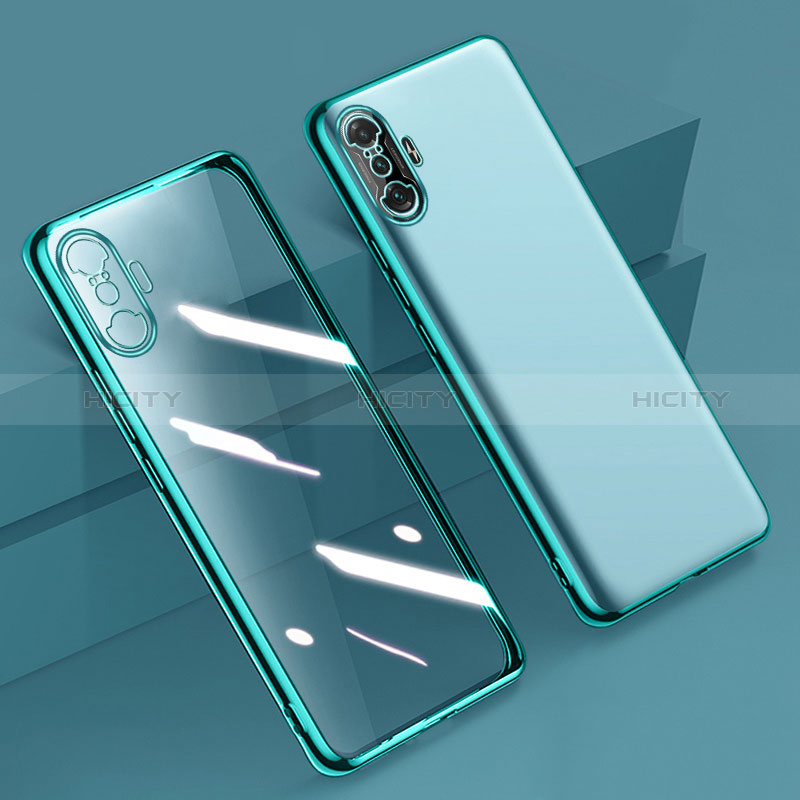 Custodia Silicone Trasparente Ultra Sottile Cover Morbida H02 per Xiaomi Redmi K40 Gaming 5G Verde