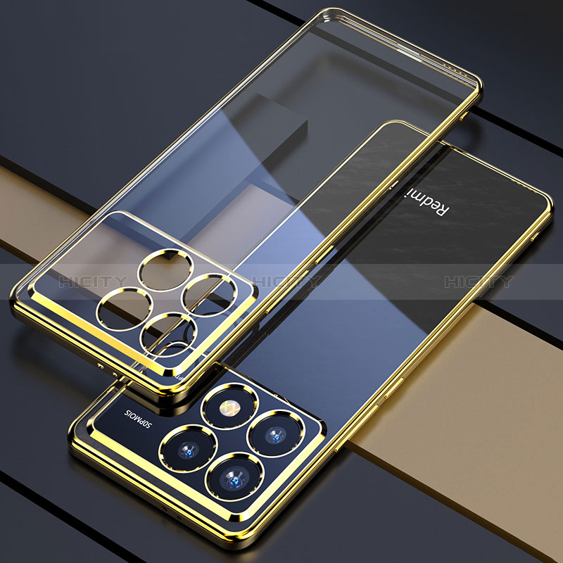 Custodia Silicone Trasparente Ultra Sottile Cover Morbida H02 per Xiaomi Redmi K70 Pro 5G Oro