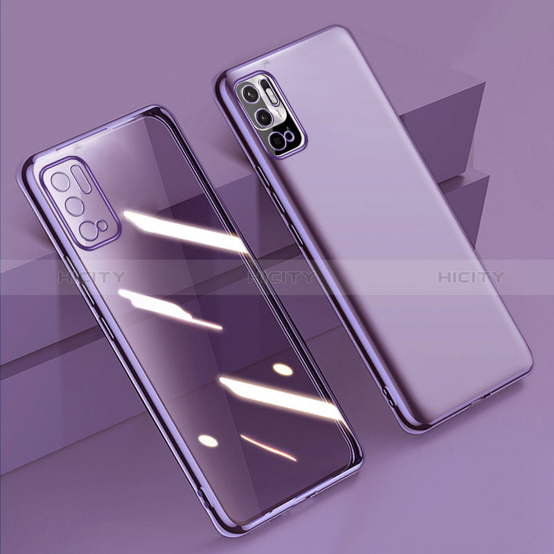 Custodia Silicone Trasparente Ultra Sottile Cover Morbida H02 per Xiaomi Redmi Note 10 5G Viola