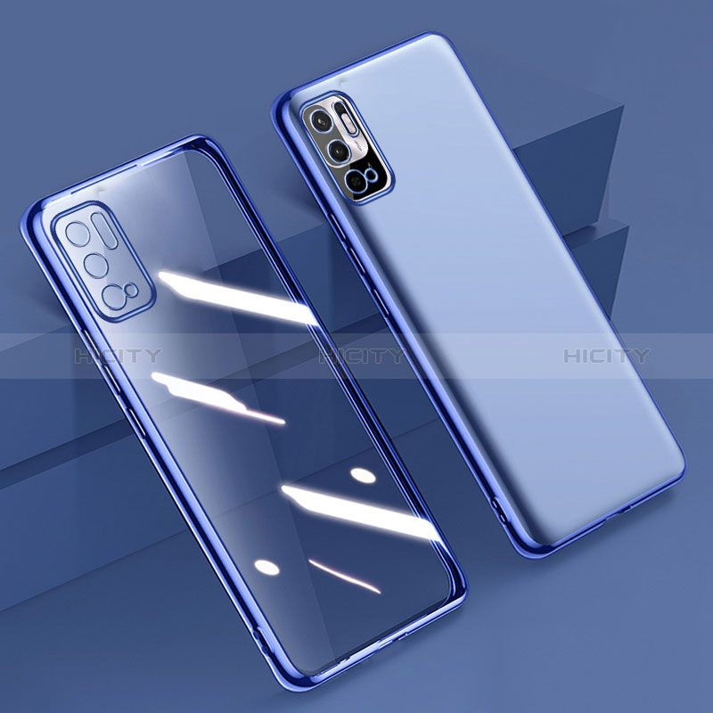 Custodia Silicone Trasparente Ultra Sottile Cover Morbida H02 per Xiaomi Redmi Note 10T 5G Blu