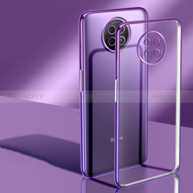 Custodia Silicone Trasparente Ultra Sottile Cover Morbida H02 per Xiaomi Redmi Note 9T 5G Viola