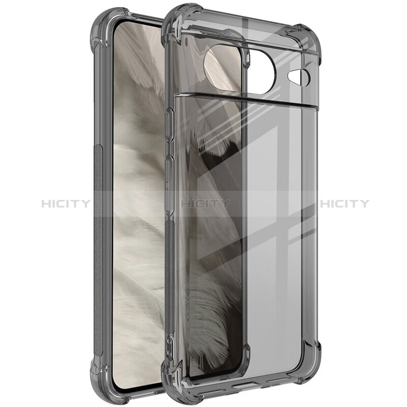 Custodia Silicone Trasparente Ultra Sottile Cover Morbida H03 per Google Pixel 8 5G Grigio