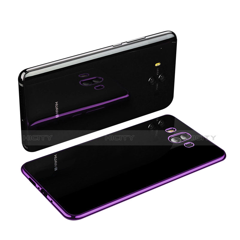 Custodia Silicone Trasparente Ultra Sottile Cover Morbida H03 per Huawei Mate 10 Viola