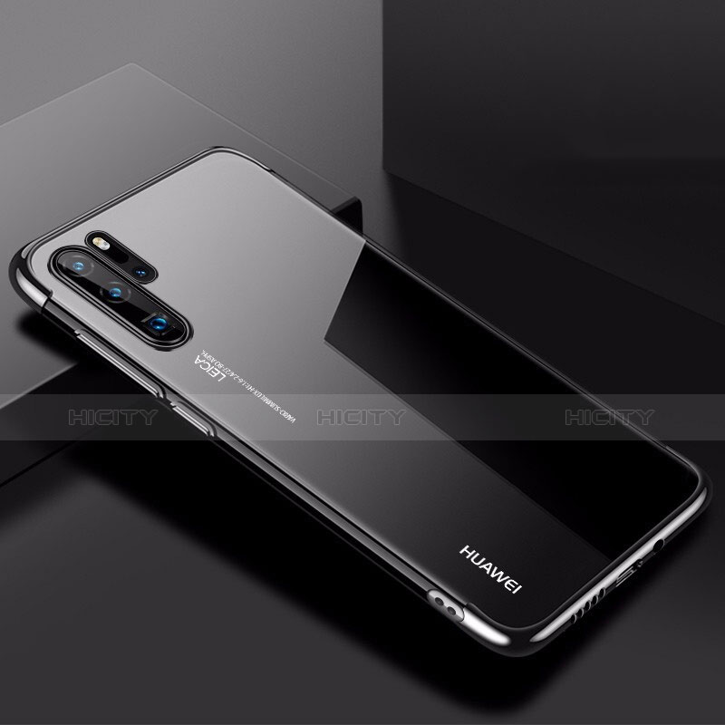 Custodia Silicone Trasparente Ultra Sottile Cover Morbida H03 per Huawei P30 Pro Nero