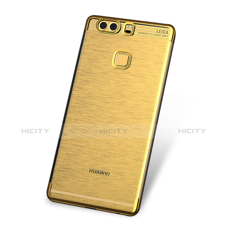 Custodia Silicone Trasparente Ultra Sottile Cover Morbida H03 per Huawei P9 Oro