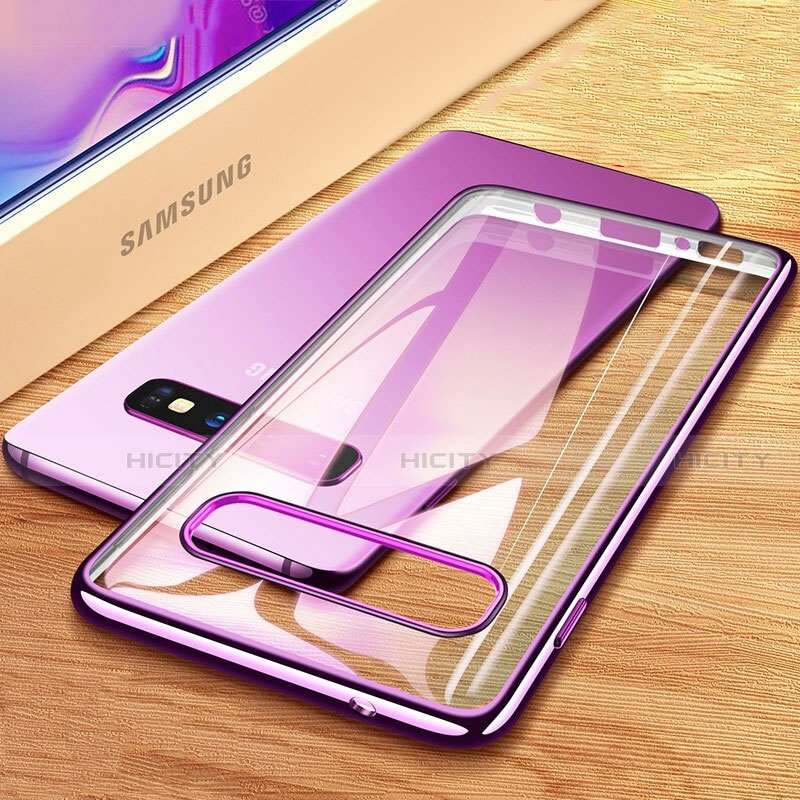 Custodia Silicone Trasparente Ultra Sottile Cover Morbida H03 per Samsung Galaxy S10 5G Viola