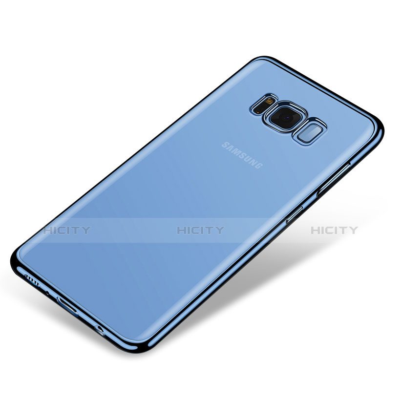 Custodia Silicone Trasparente Ultra Sottile Cover Morbida H03 per Samsung Galaxy S8 Blu