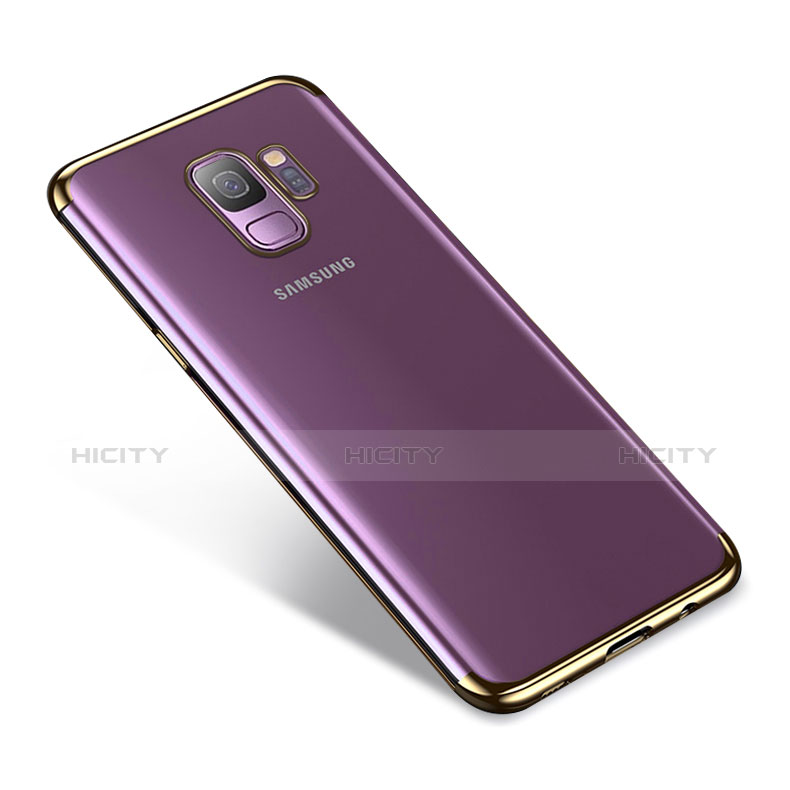 Custodia Silicone Trasparente Ultra Sottile Cover Morbida H03 per Samsung Galaxy S9 Oro