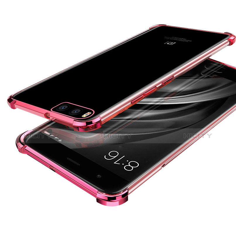 Custodia Silicone Trasparente Ultra Sottile Cover Morbida H03 per Xiaomi Mi 6 Oro Rosa