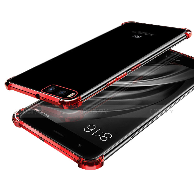 Custodia Silicone Trasparente Ultra Sottile Cover Morbida H03 per Xiaomi Mi 6 Rosso