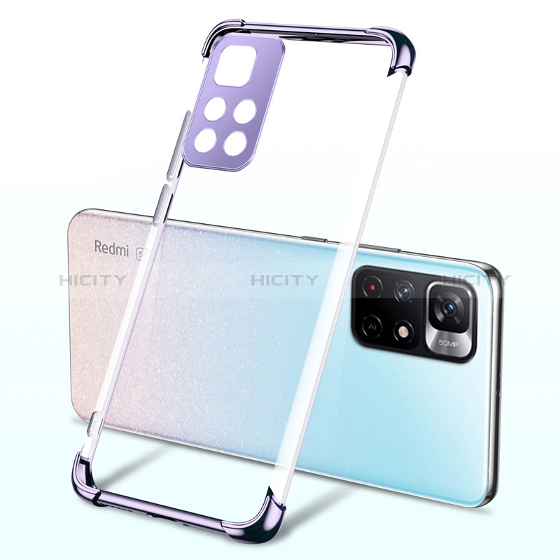 Custodia Silicone Trasparente Ultra Sottile Cover Morbida H03 per Xiaomi Redmi Note 11T 5G Viola
