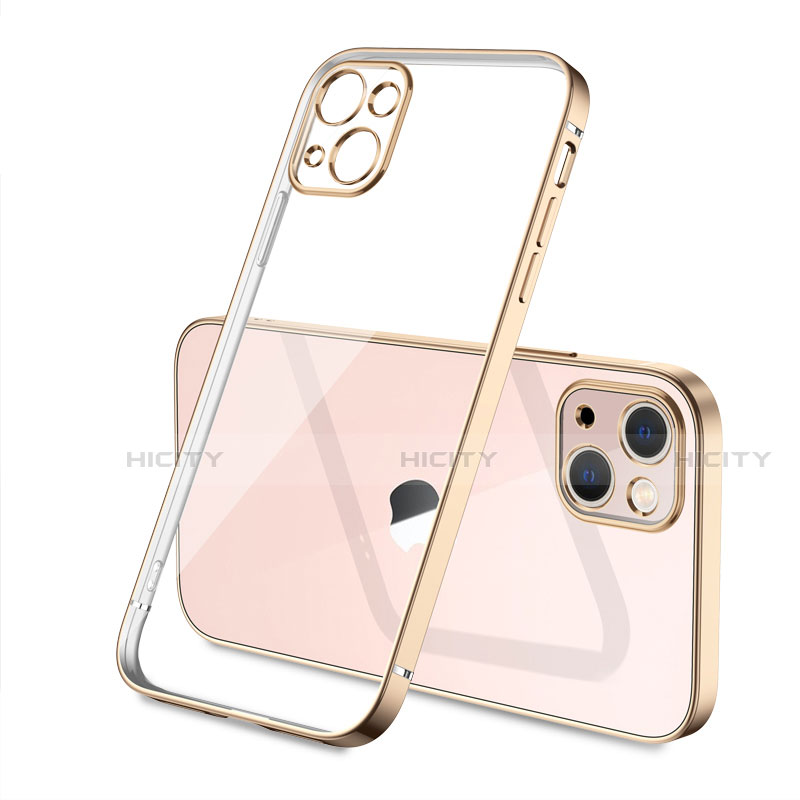 Custodia Silicone Trasparente Ultra Sottile Cover Morbida H04 per Apple iPhone 15 Plus Oro