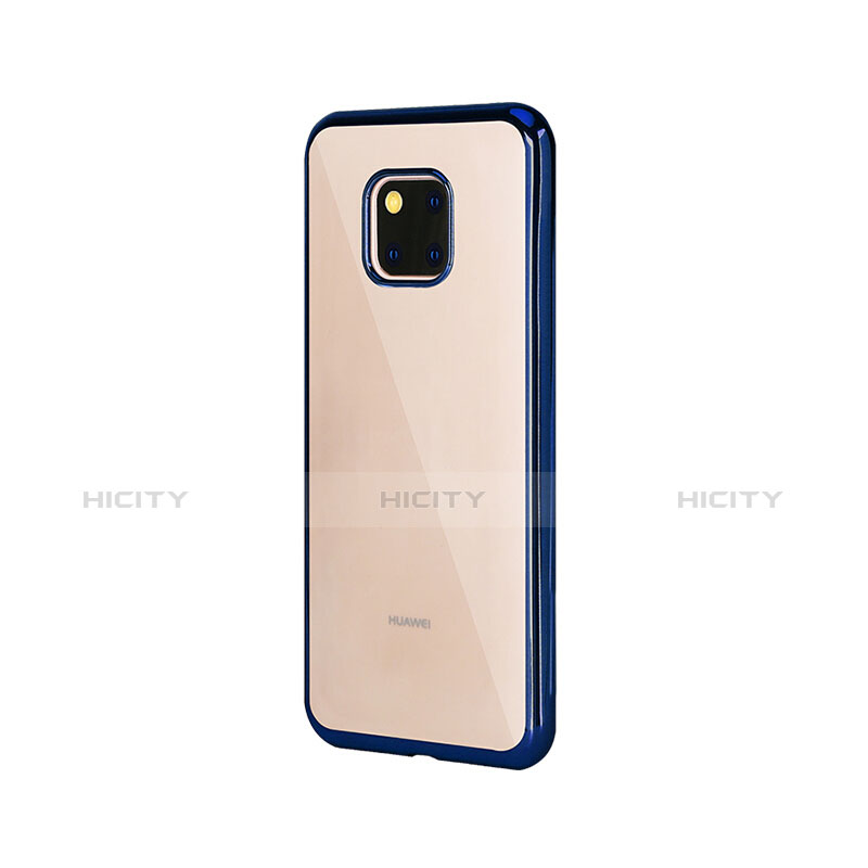 Custodia Silicone Trasparente Ultra Sottile Cover Morbida H04 per Huawei Mate 20 Pro Blu