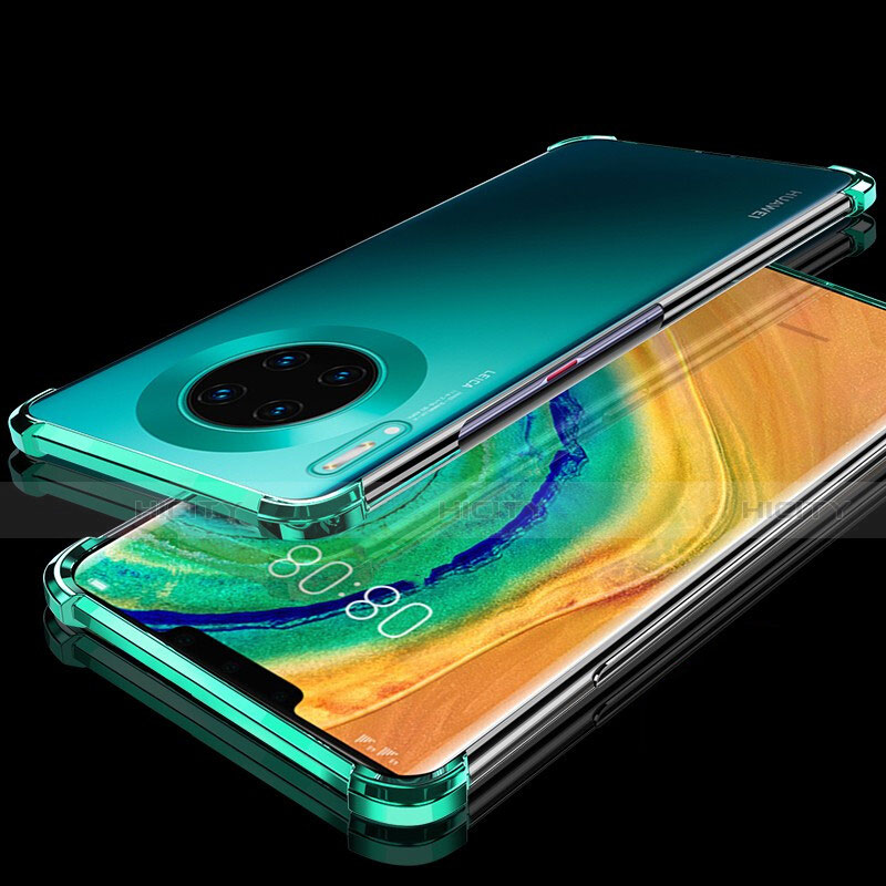 Custodia Silicone Trasparente Ultra Sottile Cover Morbida H04 per Huawei Mate 30 Pro 5G Verde