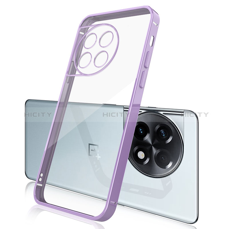 Custodia Silicone Trasparente Ultra Sottile Cover Morbida H04 per OnePlus Ace 2 5G Viola