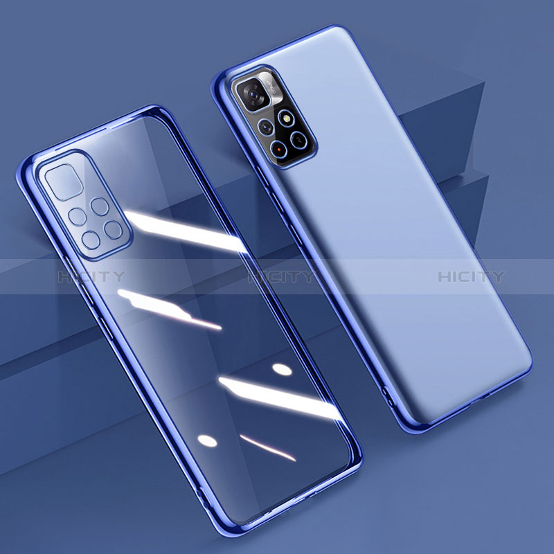 Custodia Silicone Trasparente Ultra Sottile Cover Morbida H04 per Xiaomi Poco M4 Pro 5G Blu