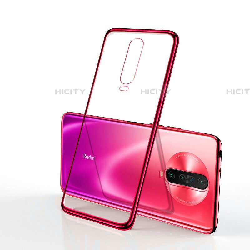 Custodia Silicone Trasparente Ultra Sottile Cover Morbida H04 per Xiaomi Redmi K30 4G Rosso