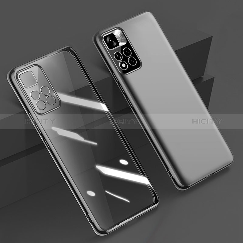 Custodia Silicone Trasparente Ultra Sottile Cover Morbida H04 per Xiaomi Redmi Note 11 Pro+ Plus 5G Nero