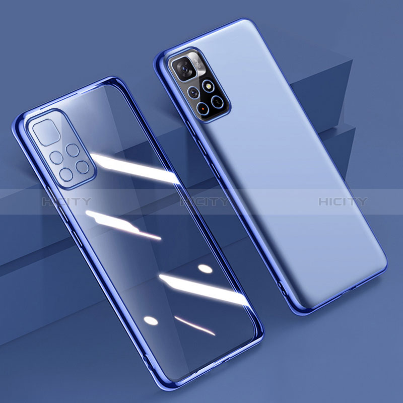 Custodia Silicone Trasparente Ultra Sottile Cover Morbida H04 per Xiaomi Redmi Note 11S 5G Blu